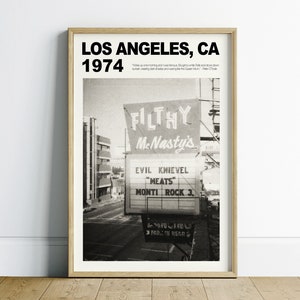 Printable California Wall Art Apartment Decor, Los Angeles Print, Bar Cart Art, Retro Wall Art, Pop Culture Wall Art, Black And White Prints