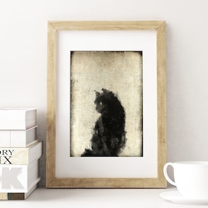 Cat Printable Wall Art, Dark Academia Wall Art Printable, Gothic Digital Download, Gothic Decor Wall Art Printable, Black Cat Wall Art Print