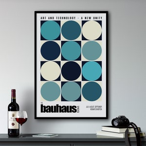 Mid Century Modern Bauhaus Poster Apartment Decor Bauhaus Print, Trendy Wall Art, Mid Century Modern Wall Art, Retro Wall Art,Bar Cart Art