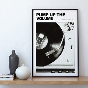 Svartvitt retro väggkonsttryck, vintage musikaffisch, vinylskiva väggkonst, retro affischtryck, retro heminredning hallväggkonst bild 4