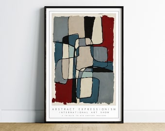 Mid Century Modern Wall Art, Abstract Wall Art Print, Minimalist Wall Art, Vintage Art Print, Retro Wall Art, Abstract Art Print Poster