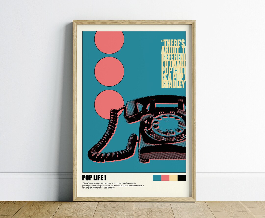 Retro Pop Art Wall Art, Retro Wall Art Print, Minimalist Wall Art, Pop