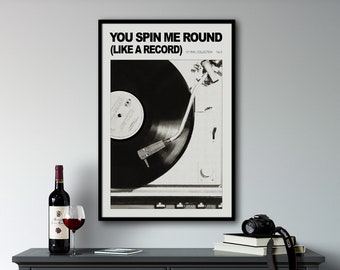 Retro muurkunst print zwart-wit muziek poster woondecoratie kunst aan de muur, vinylplaat kunst aan de muur muziek cadeau, minimalistische kunstafdruk