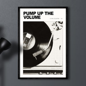 Svartvitt retro väggkonsttryck, vintage musikaffisch, vinylskiva väggkonst, retro affischtryck, retro heminredning hallväggkonst bild 6