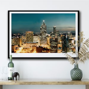 Atlanta Skyline Wall Art, Digital Download Atlanta Print, Printable Landscape Wall Art, Printable Atlanta City Skyline, Atlanta Cityscape