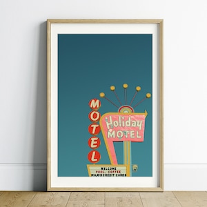Vintage Motel Sign Download, Retro Wall Art Printable, Rustic Home Decor Wall Art, Instant Download Wall Art, Retro Digital Download