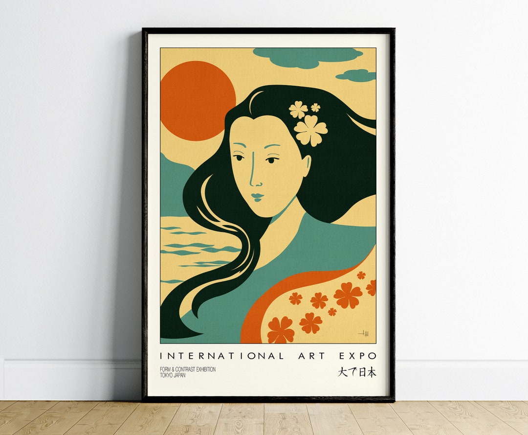 Japanese Wall Art Print Mid Century Modern Wall Art Japanese Etsy