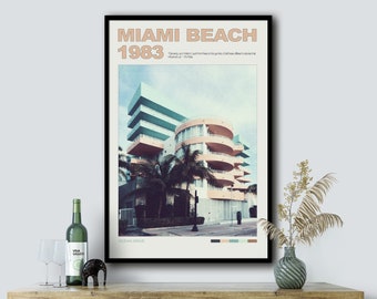 Miami Beach Florida Print Florida Wall Art Retro Wall Art, Miami Florida Wall Art Print, Miami Beach Poster, Coastal Wall Art, Miami Print