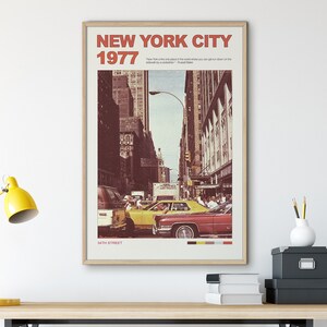New York Wall Art, NYC Poster, Retro Wall Art, New York Travel Poster, New York Skyline Wall Art, Retro Wall Art, Vintage Wall Art image 5