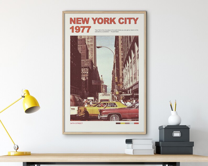 New York Wall Art, NYC Poster, Retro Wall Art, New York Travel Poster, New York Skyline Wall Art, Retro Wall Art, Vintage Wall Art image 5