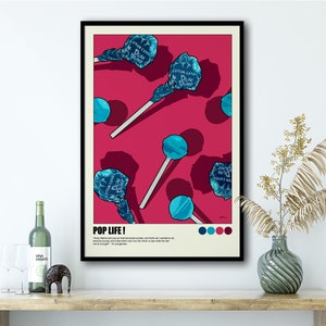 Pop Art Wandkunst druckbare digitale Datei Download Retro Wandkunst, Funky Wandkunst Digitaldruck, Pop Art Poster, bunte Wandkunst Druck