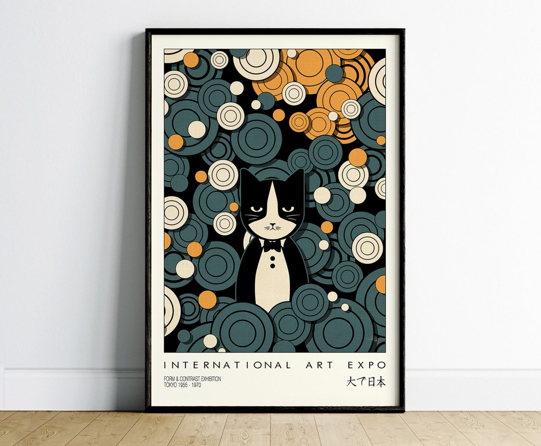 Tuxedo Cat Wall Art Print Trendy Wall Art Print Cat Wall Art - Etsy