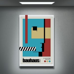 Mid Century Modern Bauhaus Print Canvas Wall Art, Maximalist Wall Art, Pop Culture Wall Art, Apartment Decor, Maximalist Decor