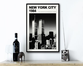 New York Printable Wall Art, Black and White Digital Download, New York Poster Print, NYC Digital Download, New York Skyline Art Print