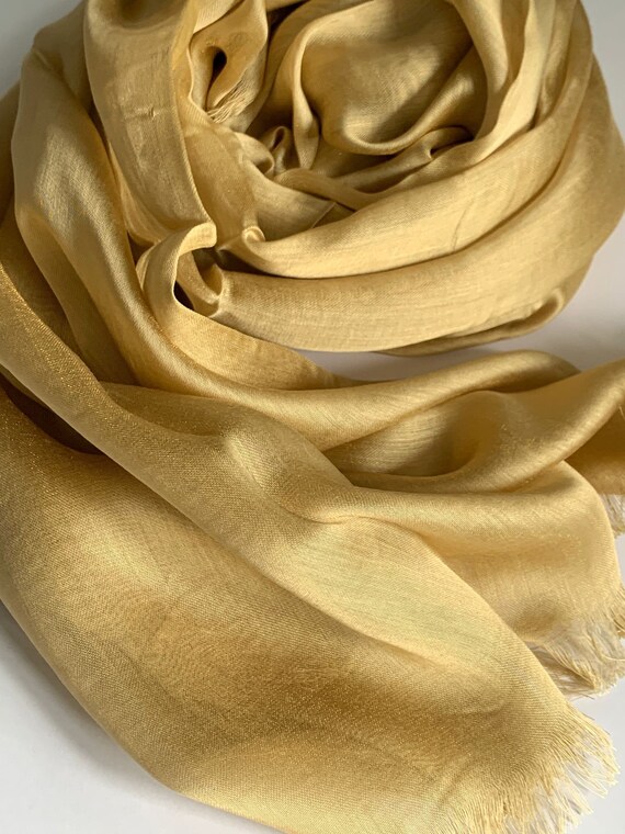 Beautiful Gold Silk Scarf Shawl Wrap for Weddings Bridal - Etsy Singapore