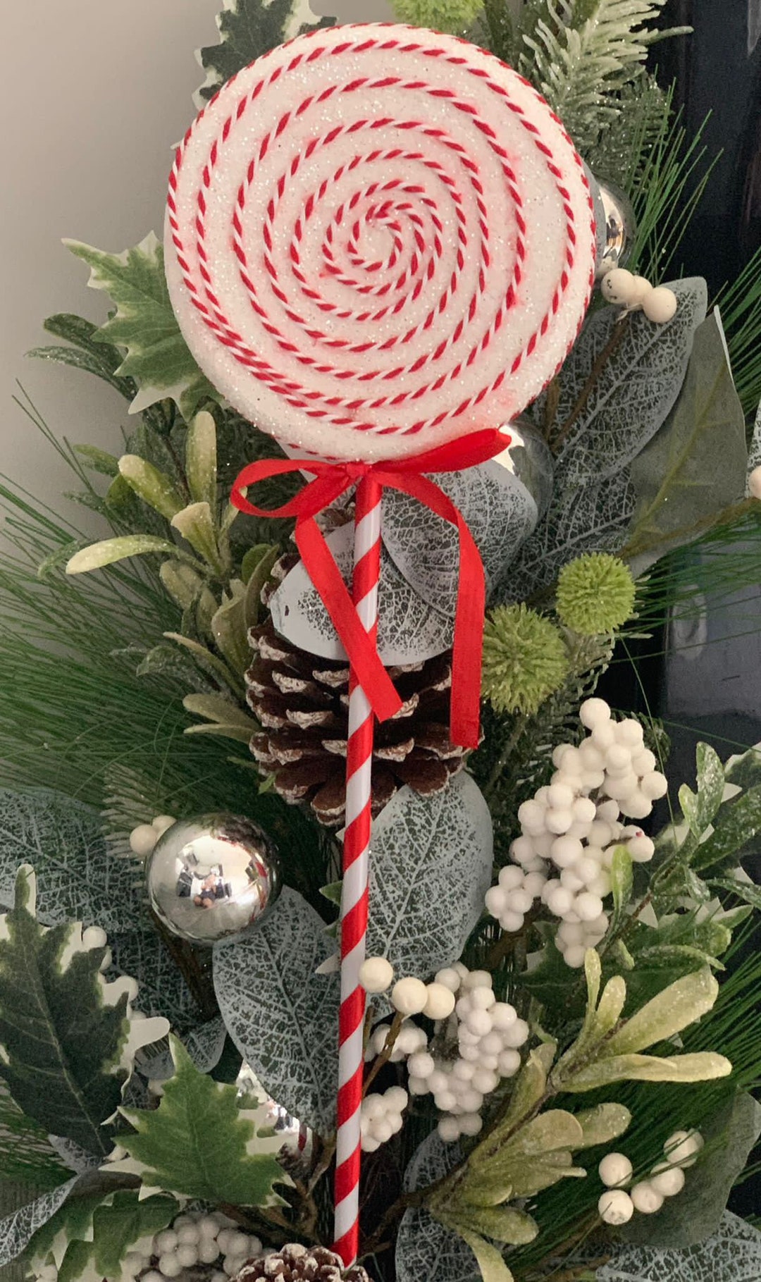 Christmas Tree Decoration Candy Cane Large Lollipop Decoration Etsy UK
