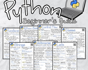 Python Programming Beginner's Study Guide: 10-Page Notes for Coding Courses (Digital File)