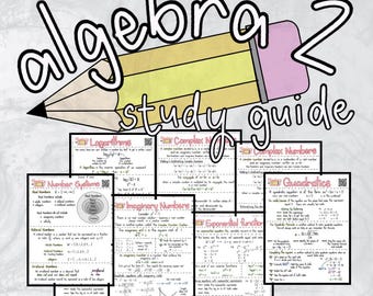 Guida allo studio di Algebra 2 per le scuole superiori: schema di matematica di 10 pagine (file digitale)