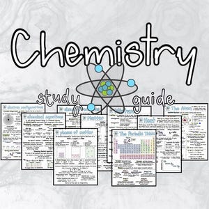 Apuntes de estudio de química de secundaria, esquema de química, 18 páginas de apuntes, solo archivo digital