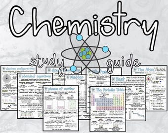 Anotações de estudo de química do ensino médio, esboço de química, 18 páginas de anotações, somente arquivo digital