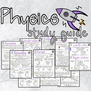 Physics Study Guide Outline: 25 pages of notes for High School Students (Digital file)