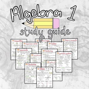 Guia de estudo de Álgebra 1: 25 páginas de anotações para alunos do 8º ano e do ensino médio (arquivo digital)
