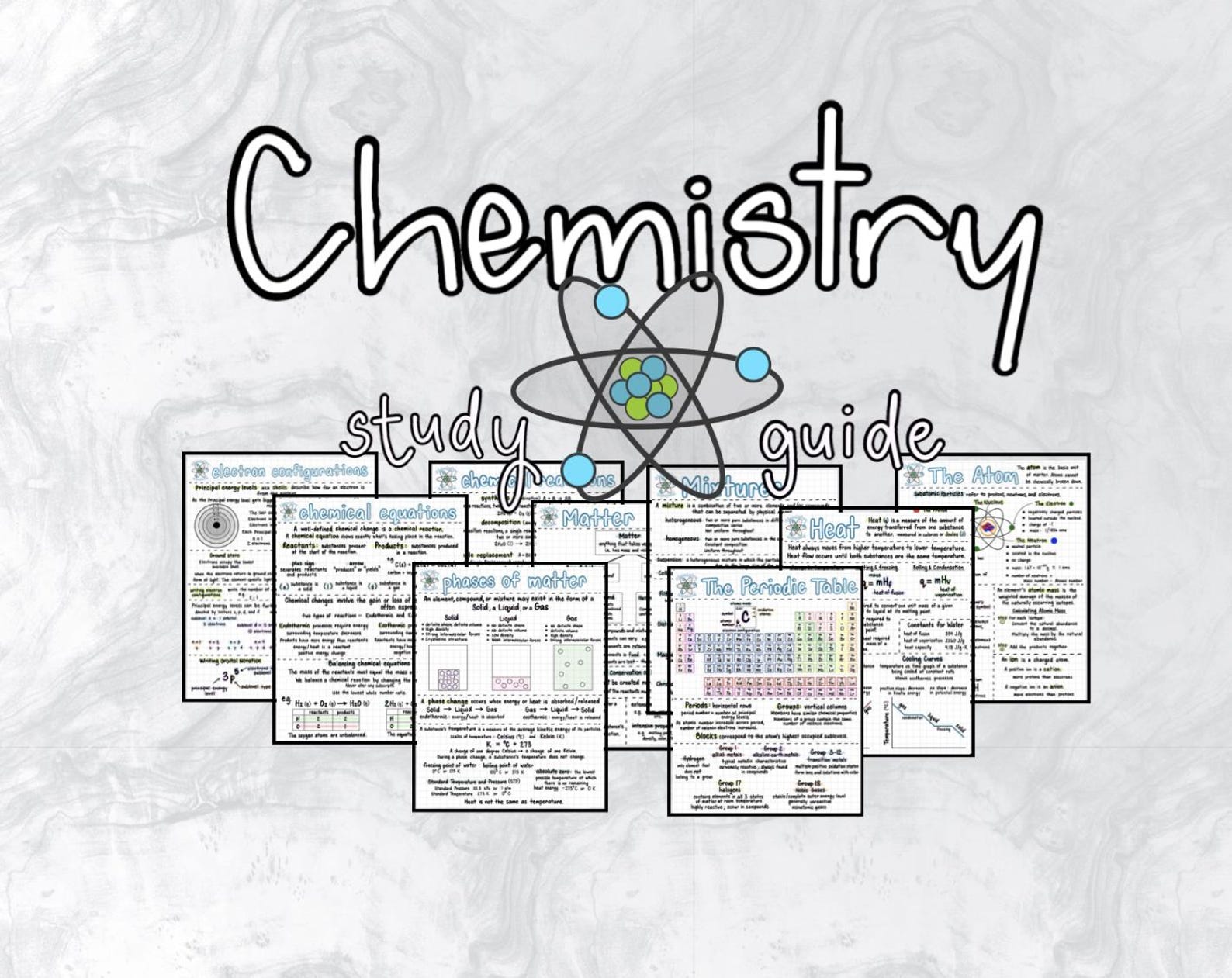High School Chemistry Study Notes, Chem Outline, 18 Pages of Notes ...