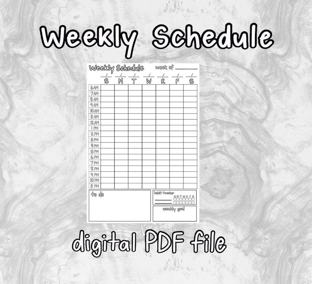 Digital PDF Weekly Planner | Time Blocking Template | Habit Tracker | Printable Instant Download ...