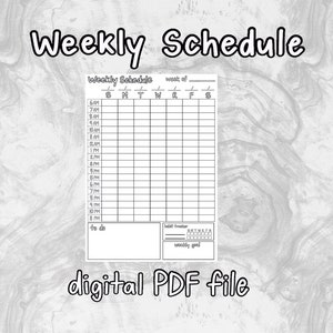 digital PDF weekly planner | time blocking template | habit tracker | printable instant download | minimalist, productivity