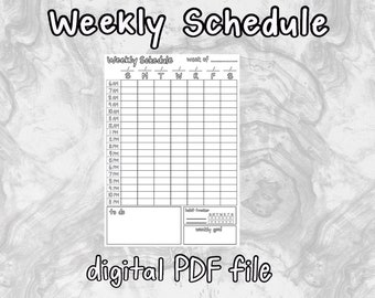 digital PDF weekly planner | time blocking template | habit tracker | printable instant download | minimalist, productivity