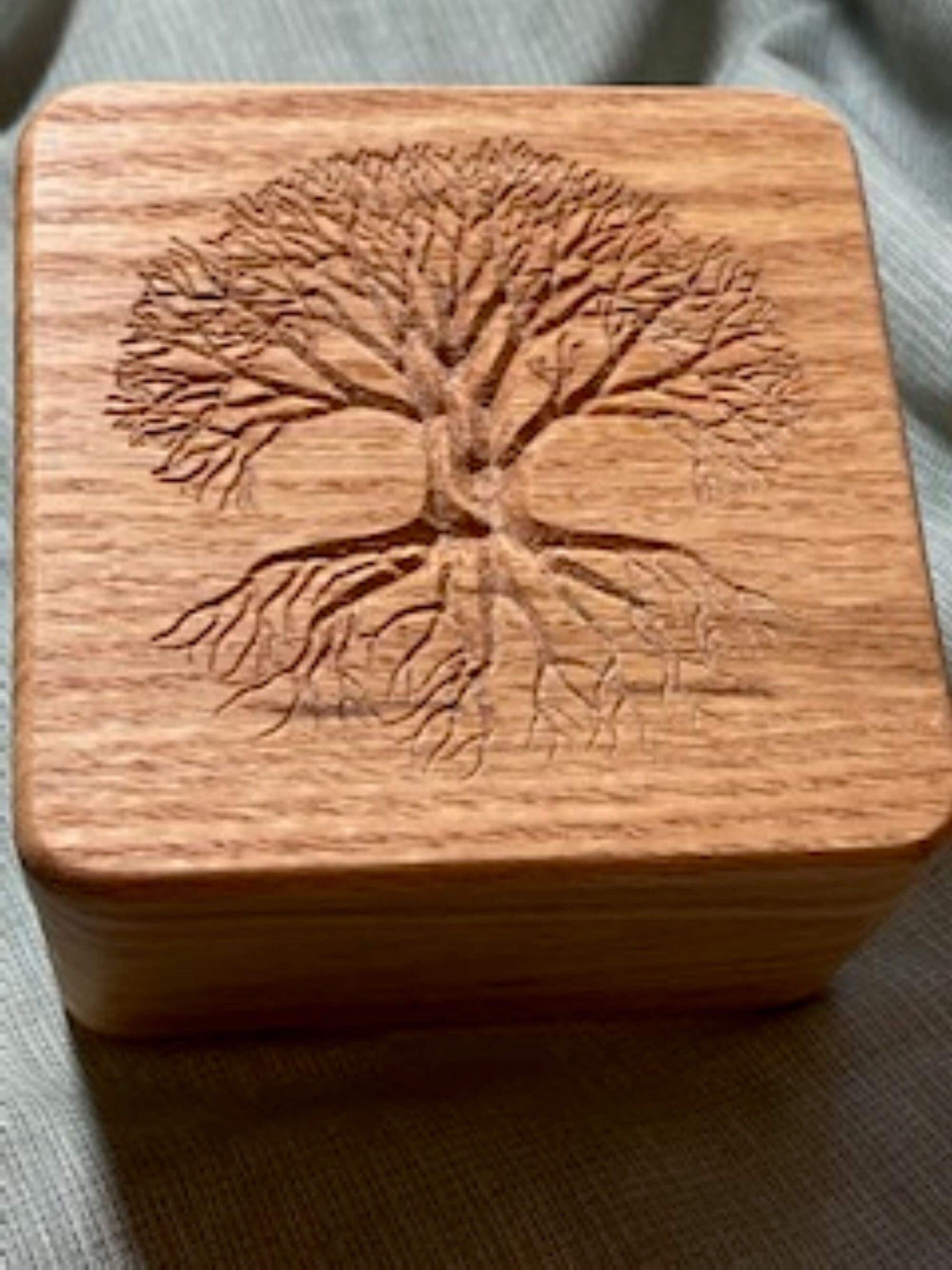 Dry Herb Grinder Storage Box Set Carved Tree of Life Wooden Box Stash Box Gift Set