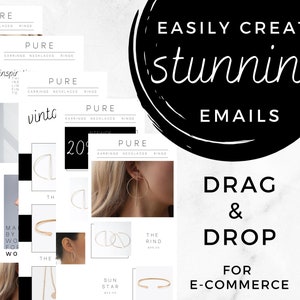 E-Mail-Vorlagen per Drag and Drop - Sauberes Schwarz-Weiß-Design