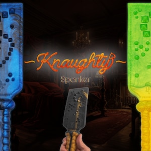 Custom Knaughty Spanker the Spanking Paddle - Silicone impact toy - double sided dual intensity discipline whipper with spikes - spiked rope