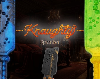 Custom Knaughty Spanker the Spanking Paddle - Silicone impact toy - double sided dual intensity discipline whipper with spikes - spiked rope
