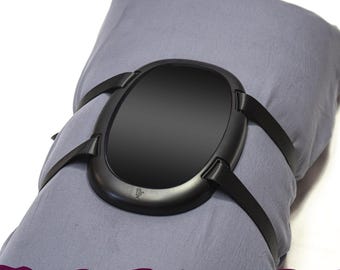 Personalized Solo Saddle Mount for your Suction Cup Adult Toys - Toy Platform to Strap to a Pillow or Towel - Black and Purple