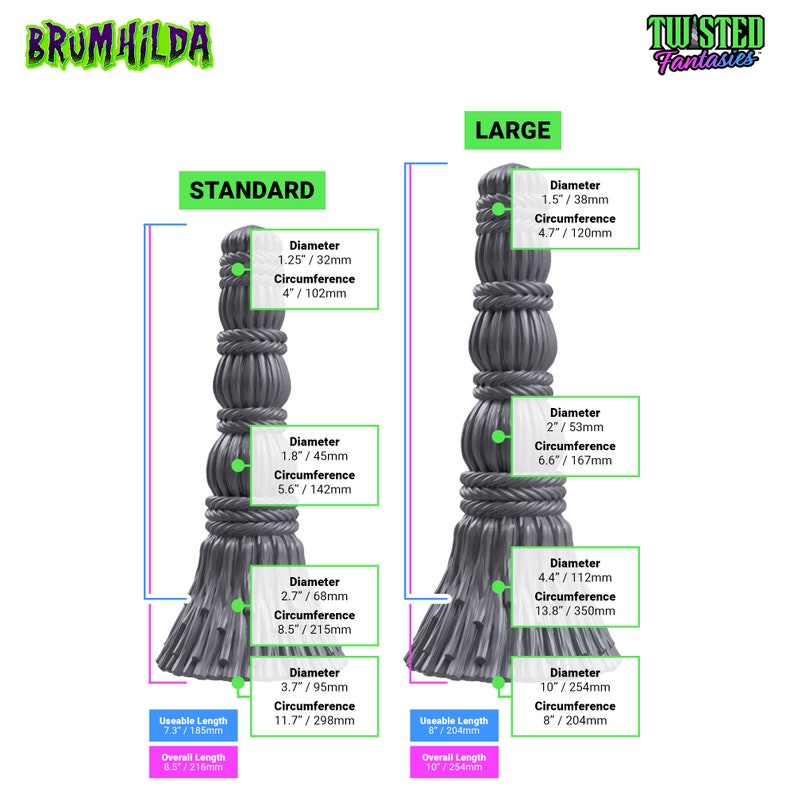 Custom Brümhilda Witches Broom Dildo  Suction Cup  Fantasy image 2