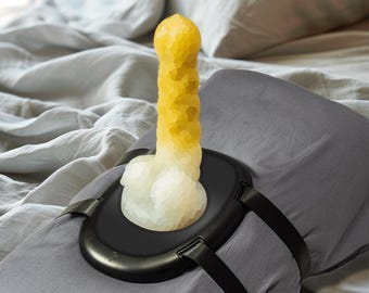Personalized Solo Saddle Mount for your Suction Cup Adult Toys - Toy Platform to Strap to a Pillow or Towel - Black and Purple