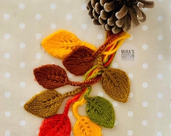 Strickmuster mit Blättern – Einfache Herbstgirlande Anleitung (PDF)