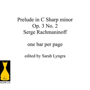 Rachmaninoff Prelude in C sharp minor one bar per page