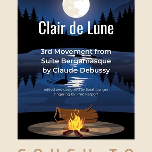 Clair de Lune bladmuziek, van bank naar concertzaal, digitale download