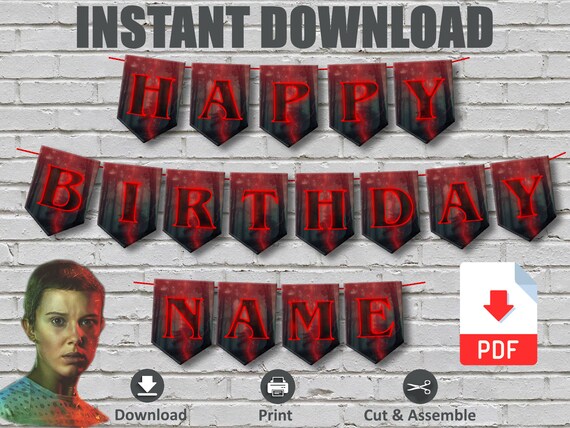 INSTANT DOWNLOAD PRINTABLE Birthday Banner Bunting Alphabet - Etsy