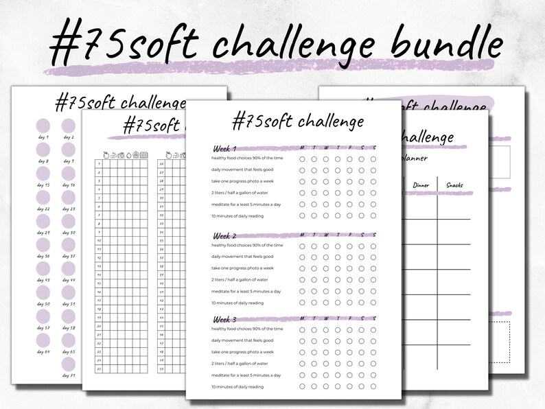 75 Soft Challenge Tracker Printable 75 Soft Bundle Meal Etsy 75 Soft Challenge Tracker Printable 75 Soft Bundle Meal Etsy
