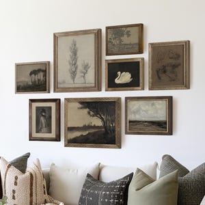 Framed Moody Art Print Set: Rustic Farmhouse Gallery Wall Decor #389