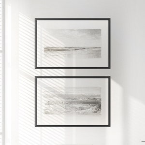 Vintage Art Framed Set Of 2, Vintage Seascape Drawing, Country Decor, Sketch Etching Home Decor, Black  and Gold Framed, Art Print #55