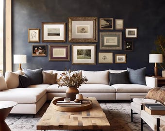 Framed Vintage Gallery Wall Art Set: Modern Farmhouse Decor, Set of 13 #43