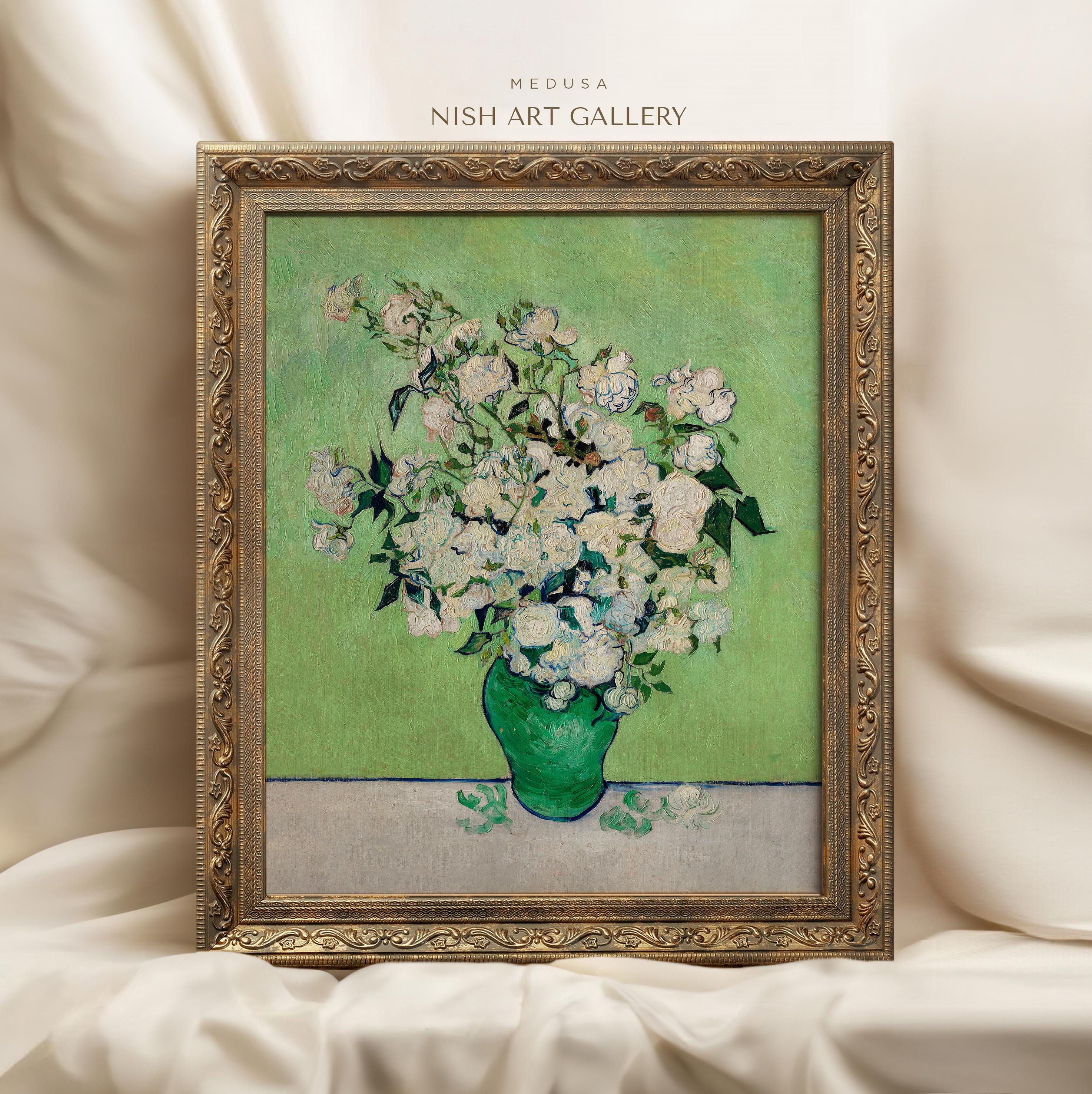 Vintage 1993 Van Gogh “Vase of Roses” Art Exhibition Poster Vintage 1993 Van Gogh “Vase of Roses” Art Exhibition Poster
