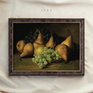 Vintage Kitchen Art Framed, Vintage Fruit Stillife Painting, Antique ...