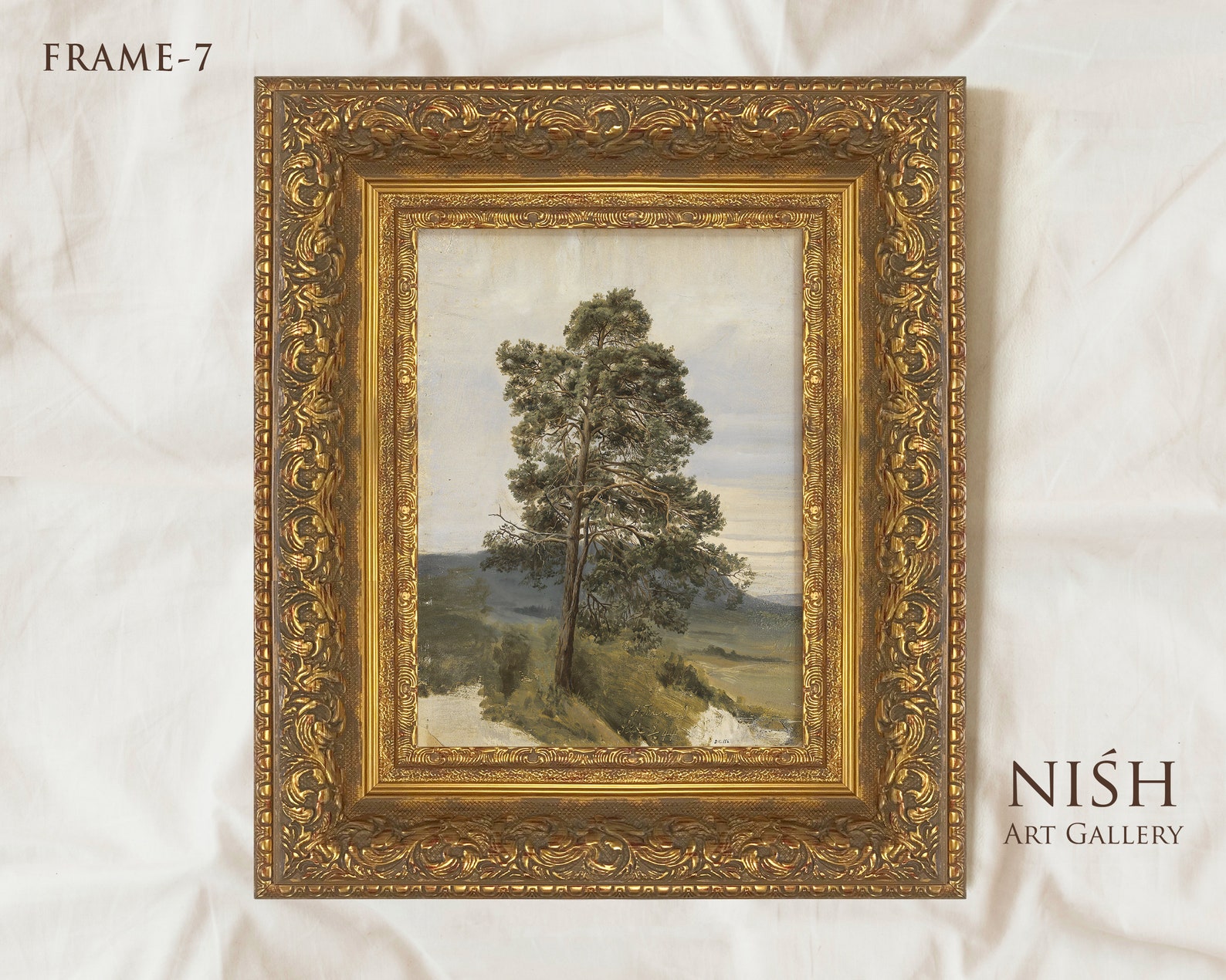 Vintage Framed Wall Art Gold Frame Tree Print Housewarming Etsy