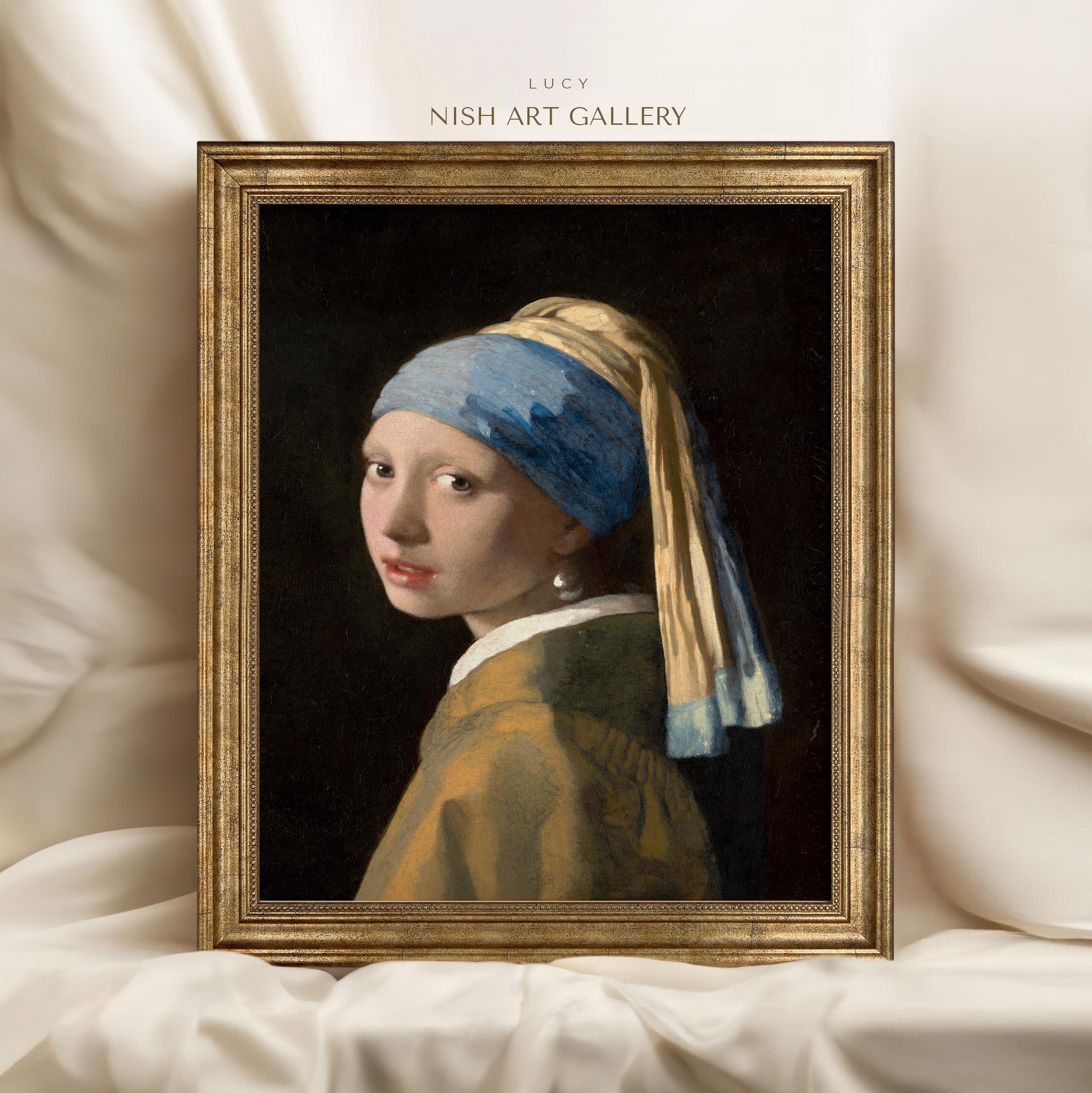 絵画 Painting of a lady Vermeer's Girl With a Pearl Earring Art Print: Vintage