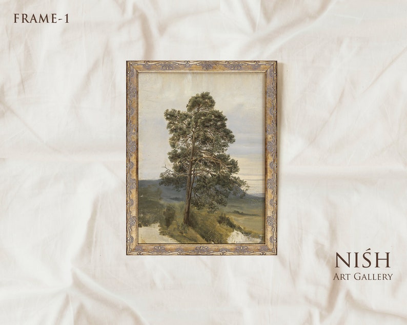 Vintage Framed Wall Art Gold Frame Tree Print Housewarming Etsy